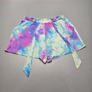 full circle trends high rise tie dye lounge shorts women's size Large